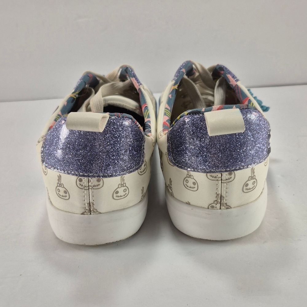 Disney Lilo & Stitch "Ohana" Graphic Low Top Court Sneakers With Charms Size 8.. - Picture 7 of 11